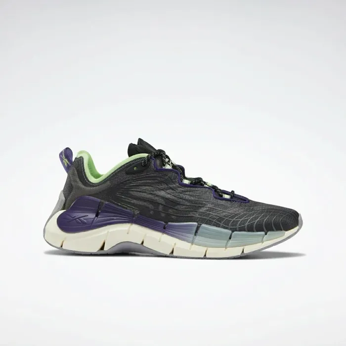 Zig Womens Reebok Zig Kinetica II Shoes Core Black Dark Orchid Neon Mint