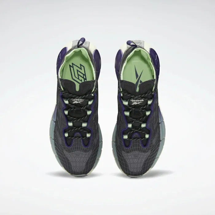 Zig Womens Reebok Zig Kinetica II Shoes Core Black Dark Orchid Neon Mint