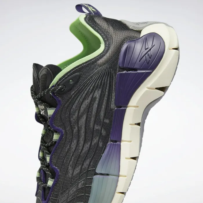 Zig Womens Reebok Zig Kinetica II Shoes Core Black Dark Orchid Neon Mint