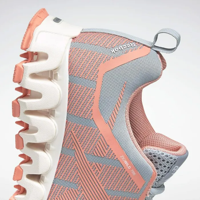 Zig Womens Reebok ZigWild Trail 6 Shoes Pure Grey 3 Twisted Coral Ceramic Pink